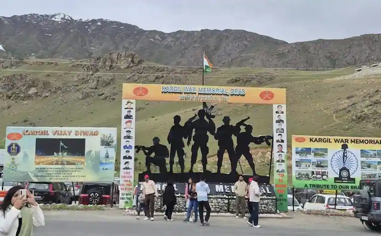 Entrance of the Kargil War Memorial located along the highway in Dras.
