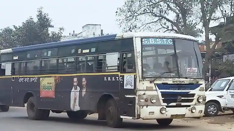 SBSTC government bus heading to Chaulkhola