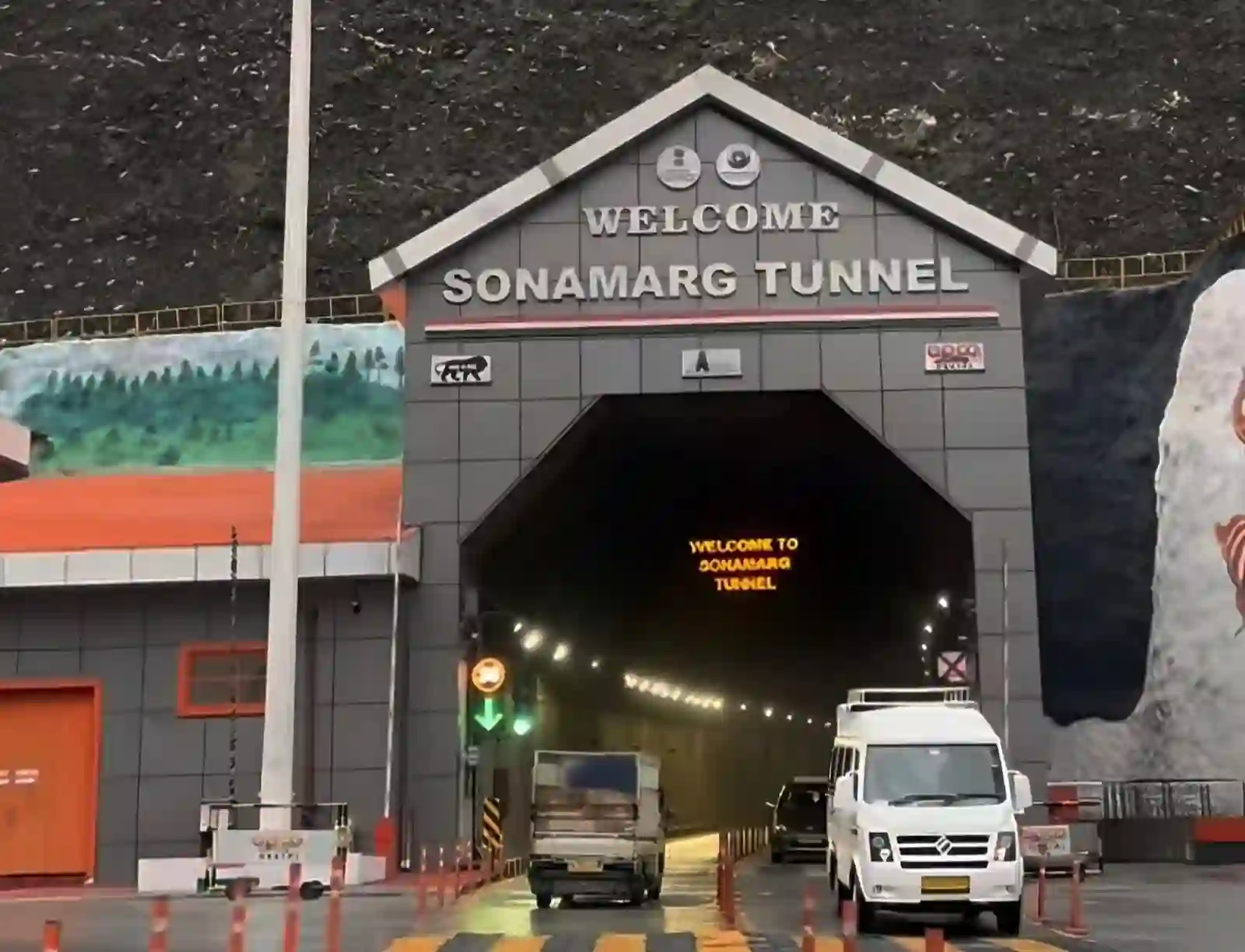 Entrance of the open Sonamarg Tunnel along the Srinagar to Kargil route.