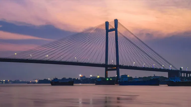 Vidyasagar Setu bridge marking the starting point of the Kolkata to Chandipur road trip route