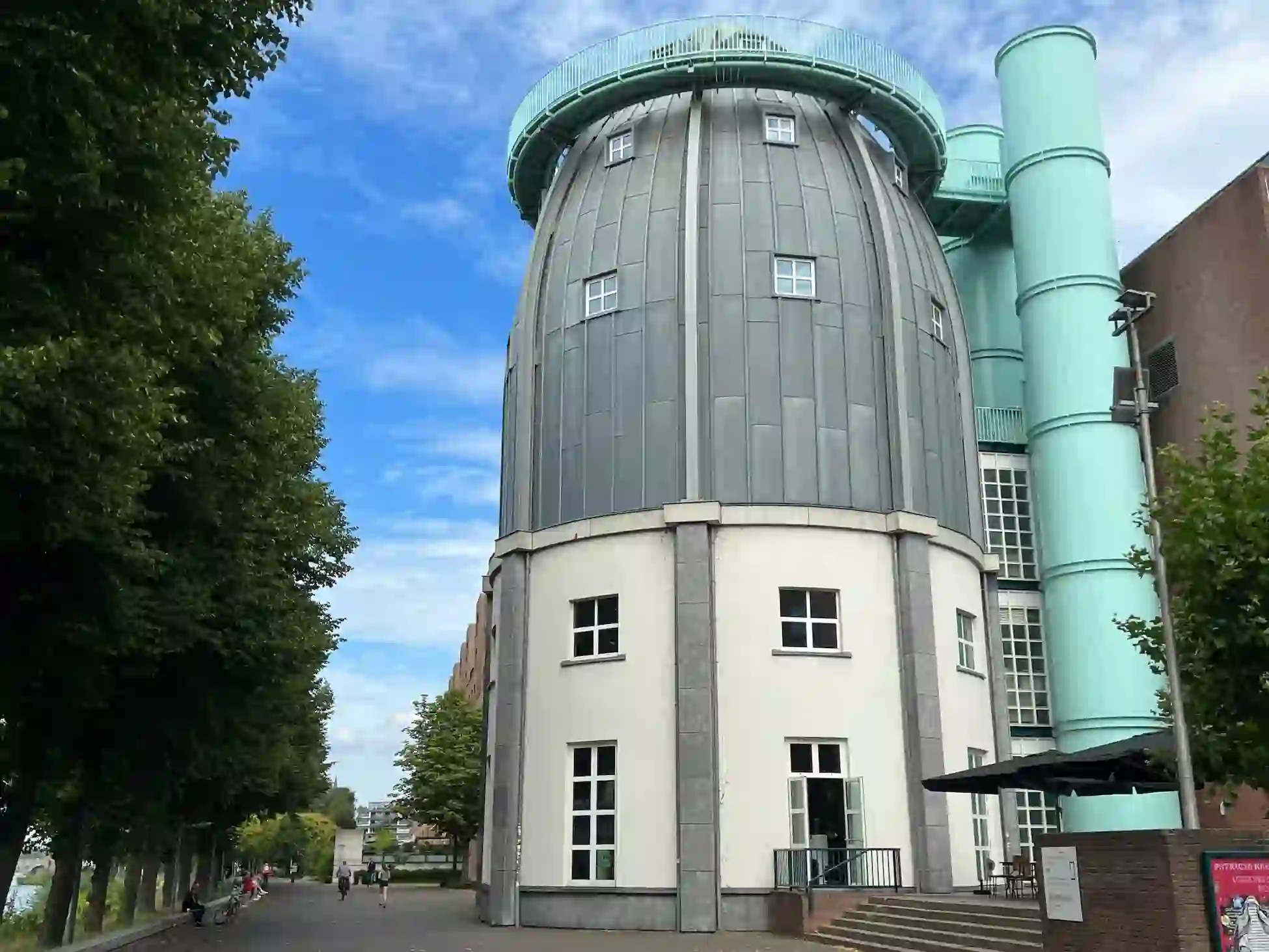 The iconic rocket-shaped tower of the Bonnefanten Museum in Maastricht.